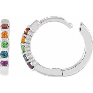 Rainbow Huggie Earrings
