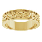 Milgrain Sculptural Flat Band