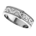 Milgrain Sculptural Flat Band
