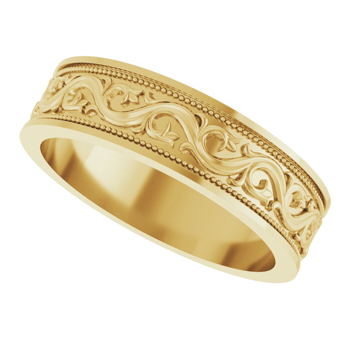 Milgrain Sculptural Flat Band