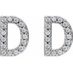 Accented Initial Stud Earrings