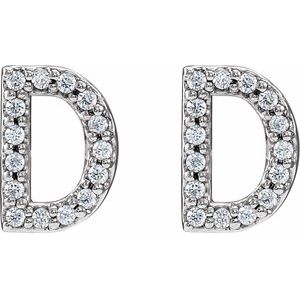 Accented Initial Stud Earrings