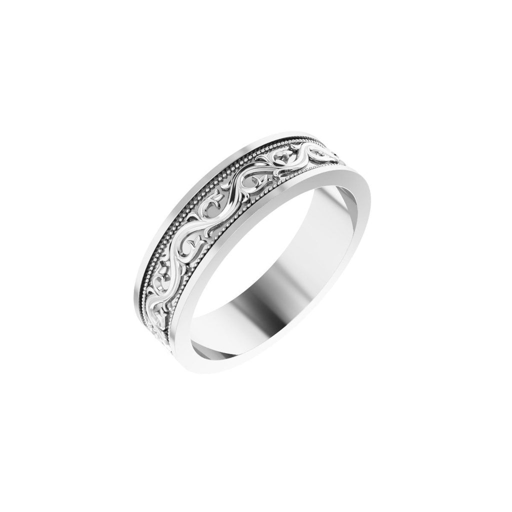 Milgrain Sculptural Flat Band