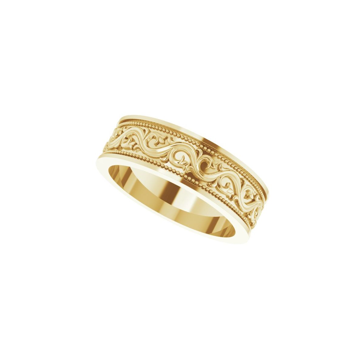 Milgrain Sculptural Flat Band