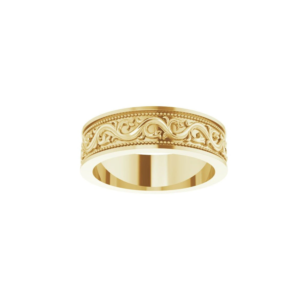 Milgrain Sculptural Flat Band