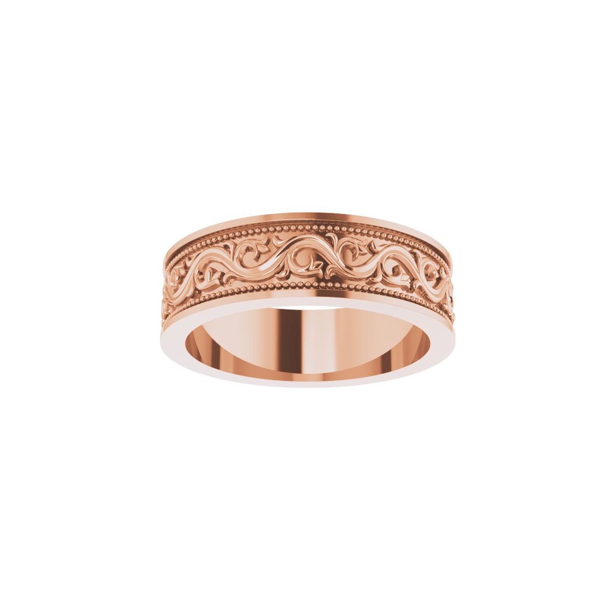 Milgrain Sculptural Flat Band