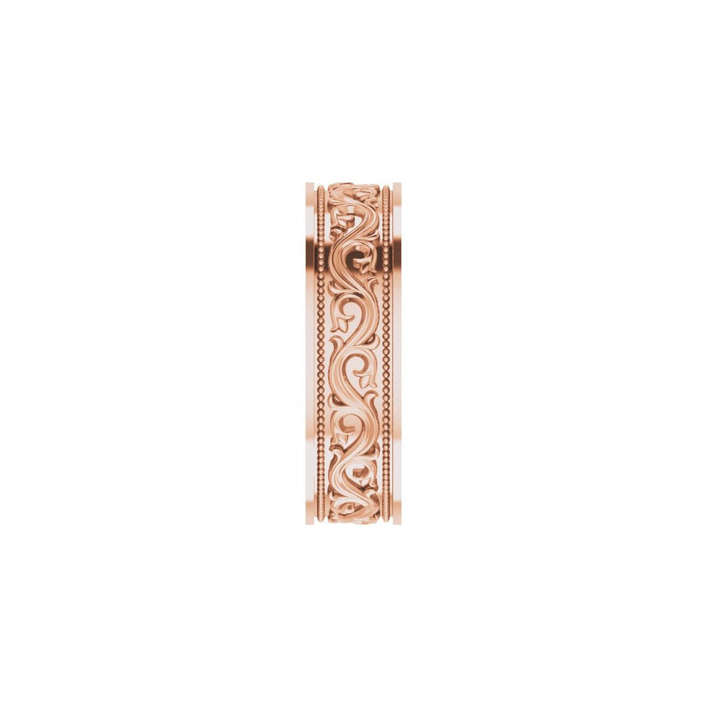 Milgrain Sculptural Flat Band