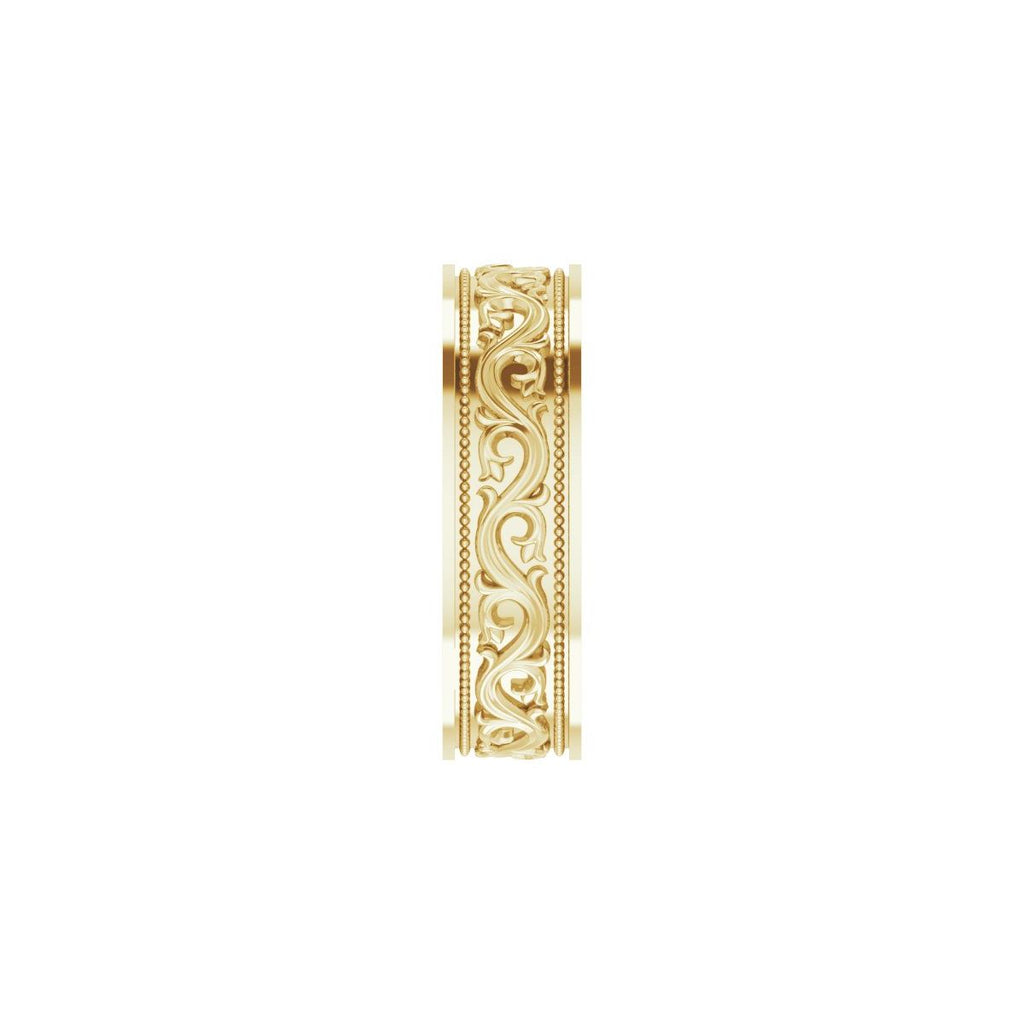 Milgrain Sculptural Flat Band