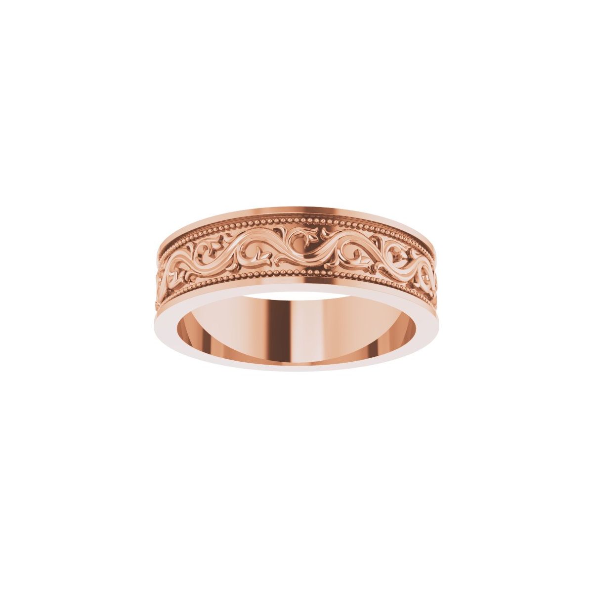 Milgrain Sculptural Flat Band