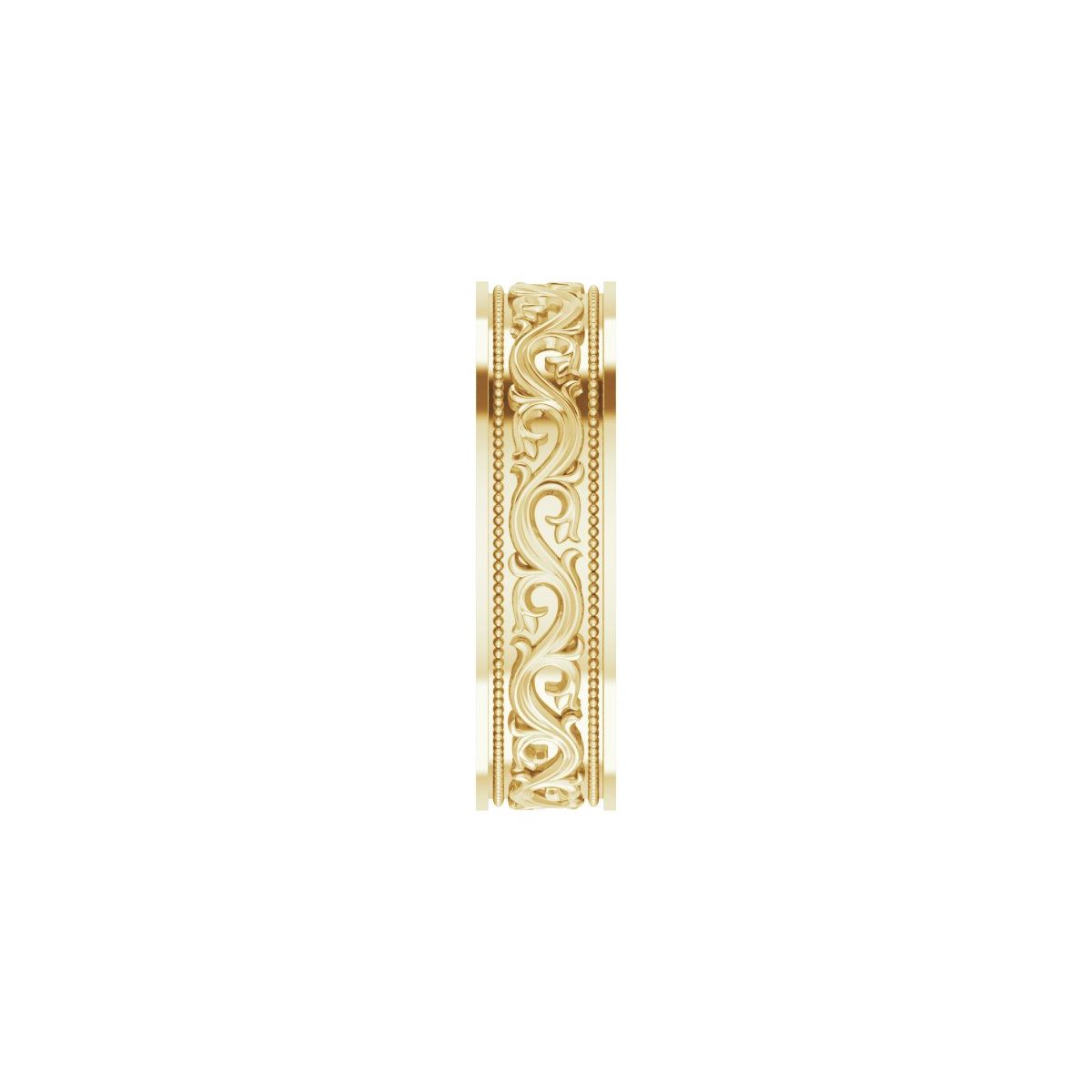 Milgrain Sculptural Flat Band