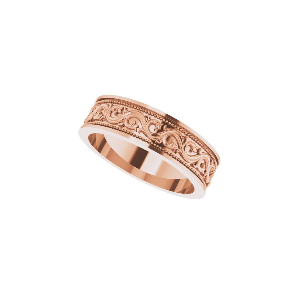 Milgrain Sculptural Flat Band