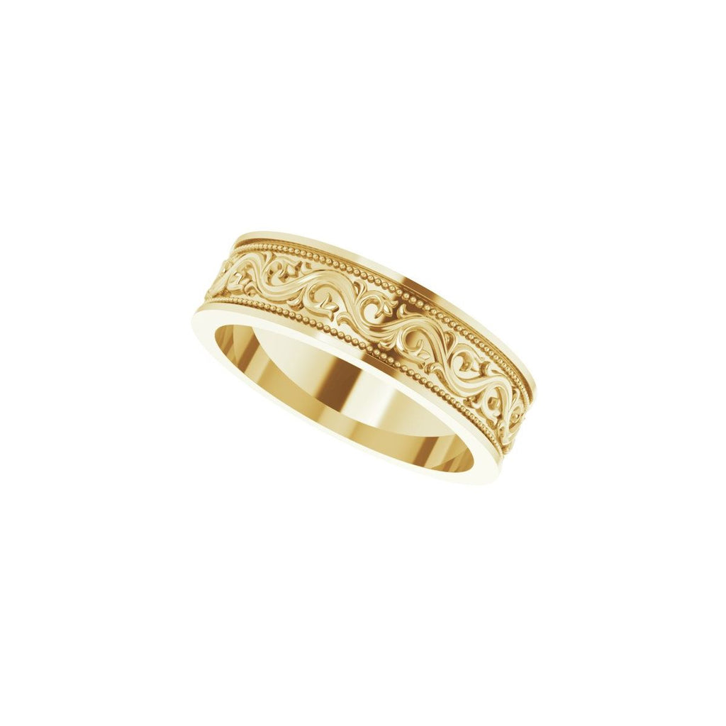 Milgrain Sculptural Flat Band