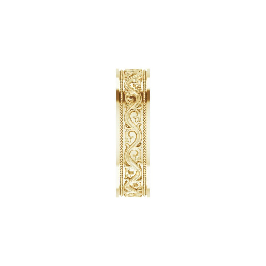 Milgrain Sculptural Flat Band