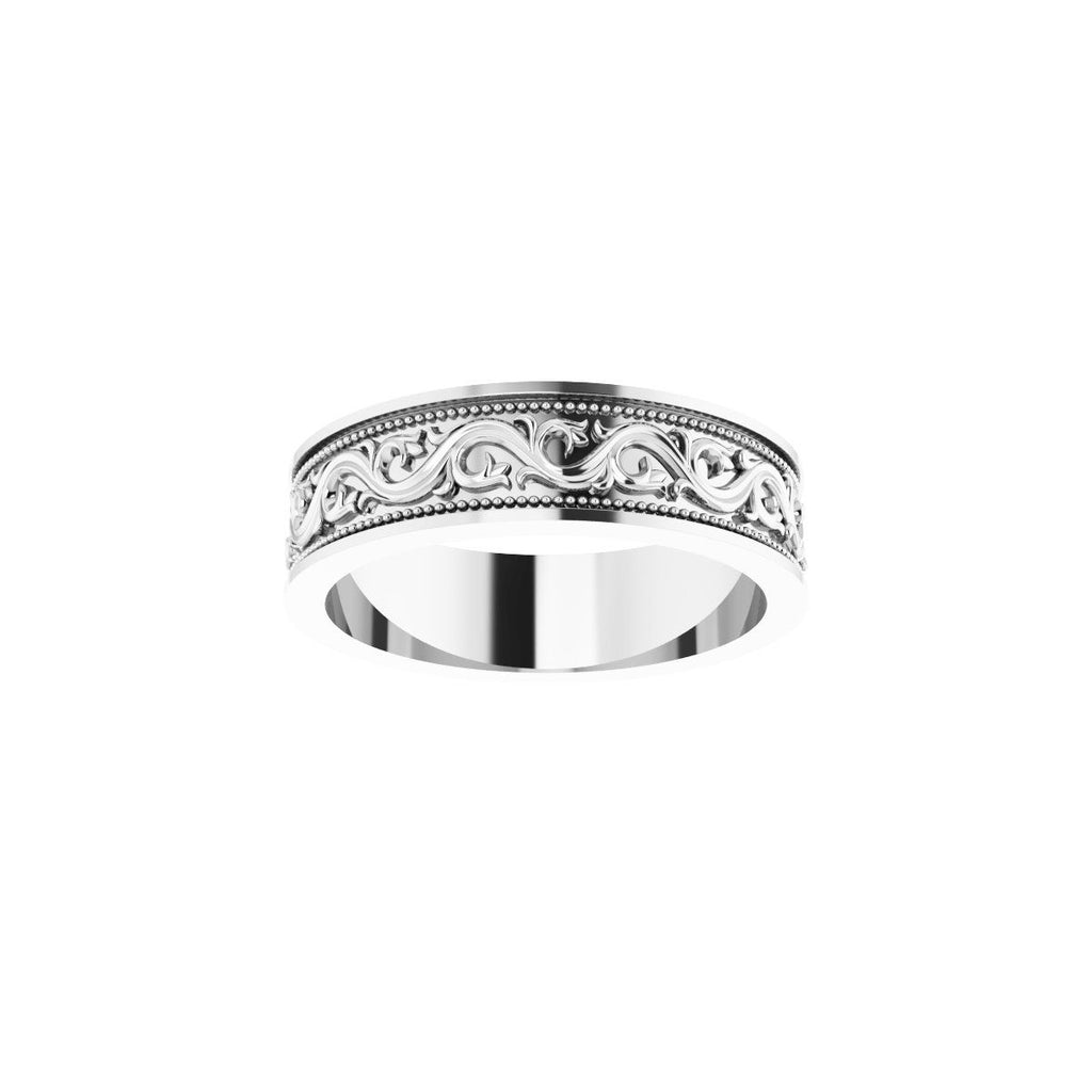 Milgrain Sculptural Flat Band