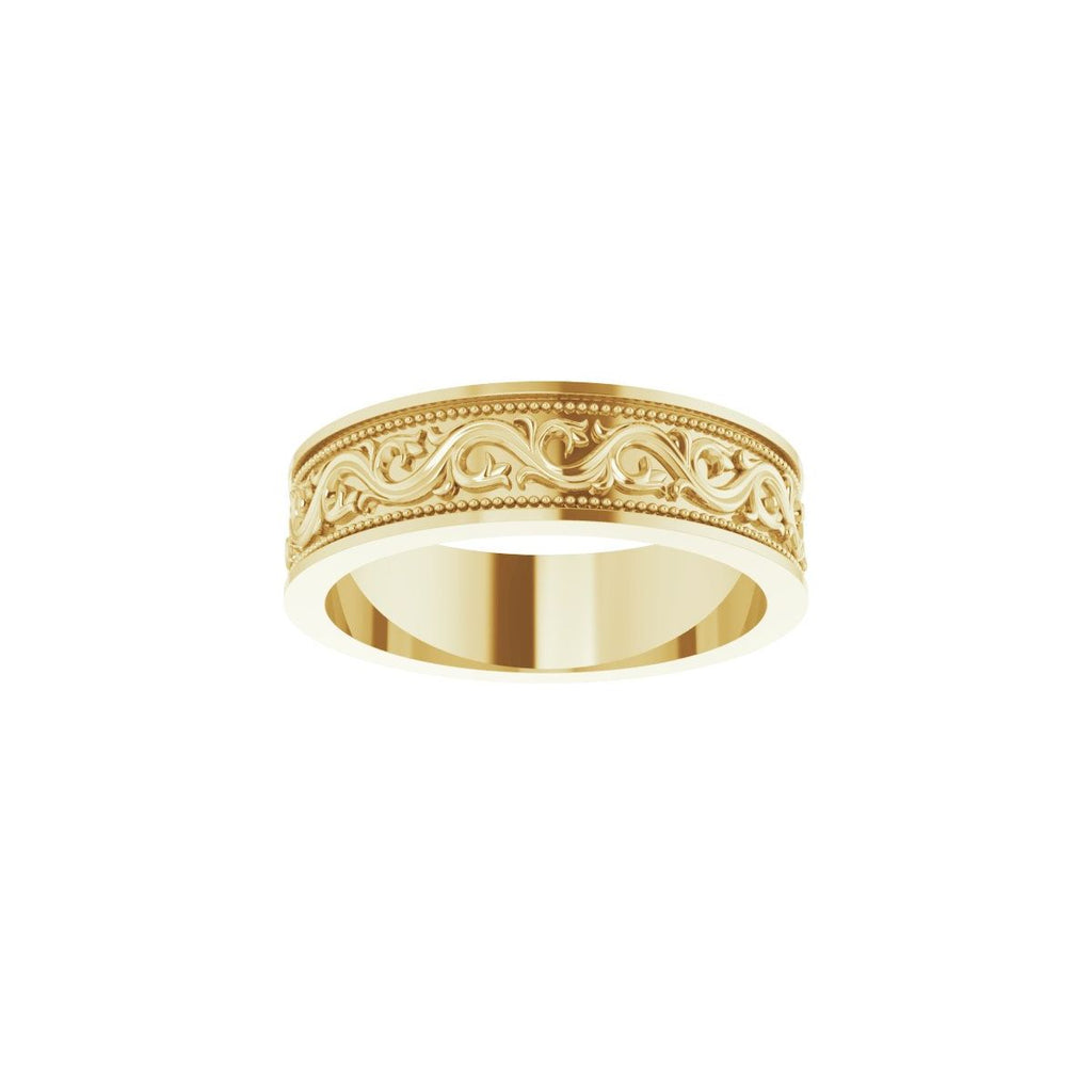 Milgrain Sculptural Flat Band