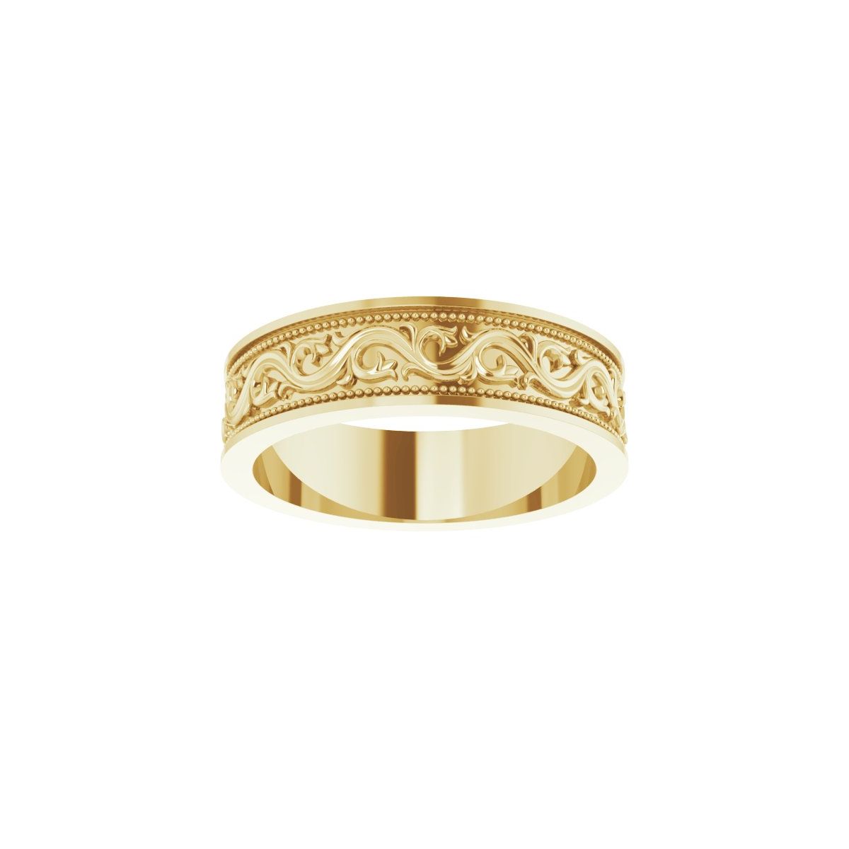 Milgrain Sculptural Flat Band