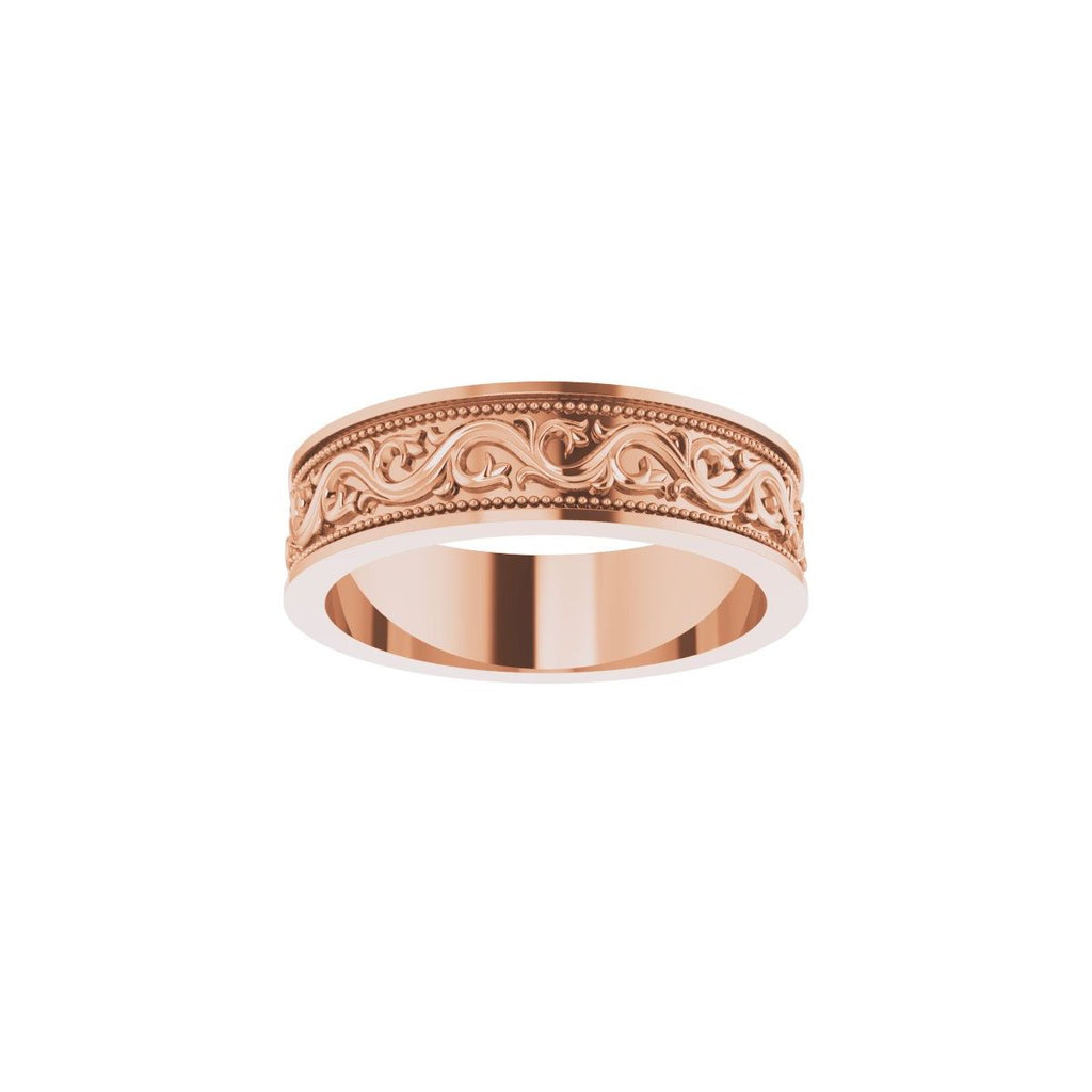 Milgrain Sculptural Flat Band