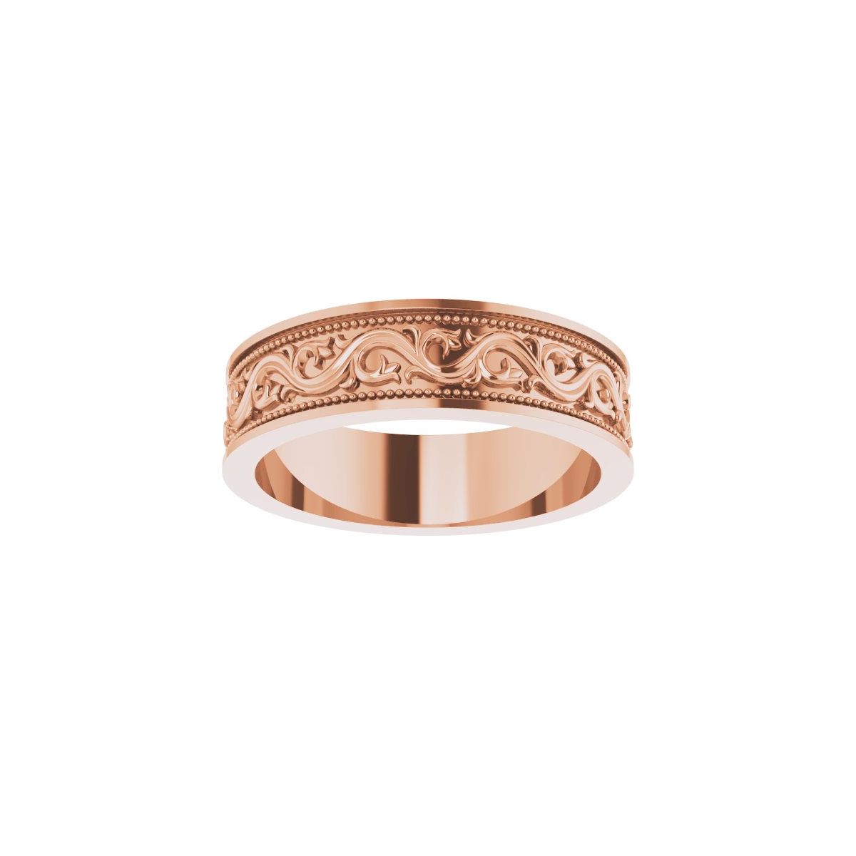 Milgrain Sculptural Flat Band