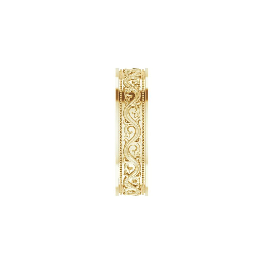 Milgrain Sculptural Flat Band