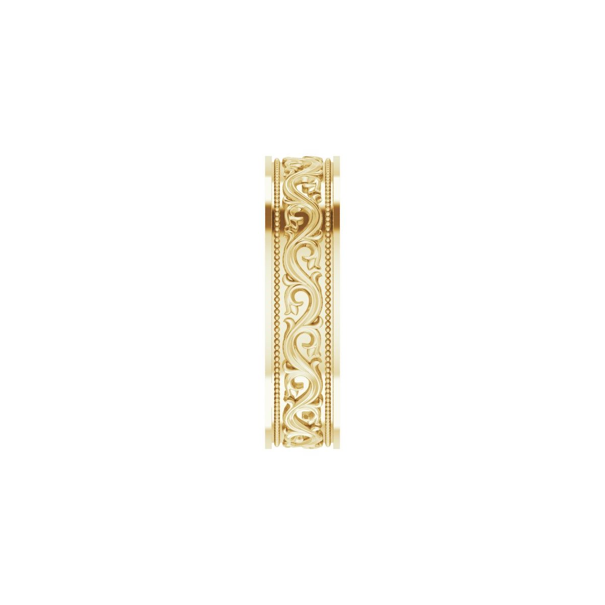 Milgrain Sculptural Flat Band