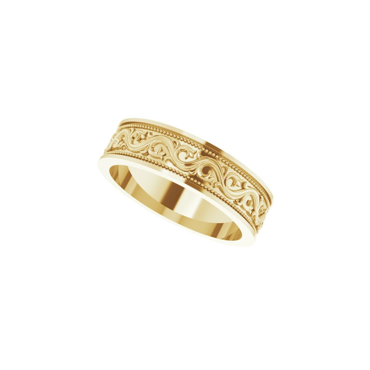Milgrain Sculptural Flat Band
