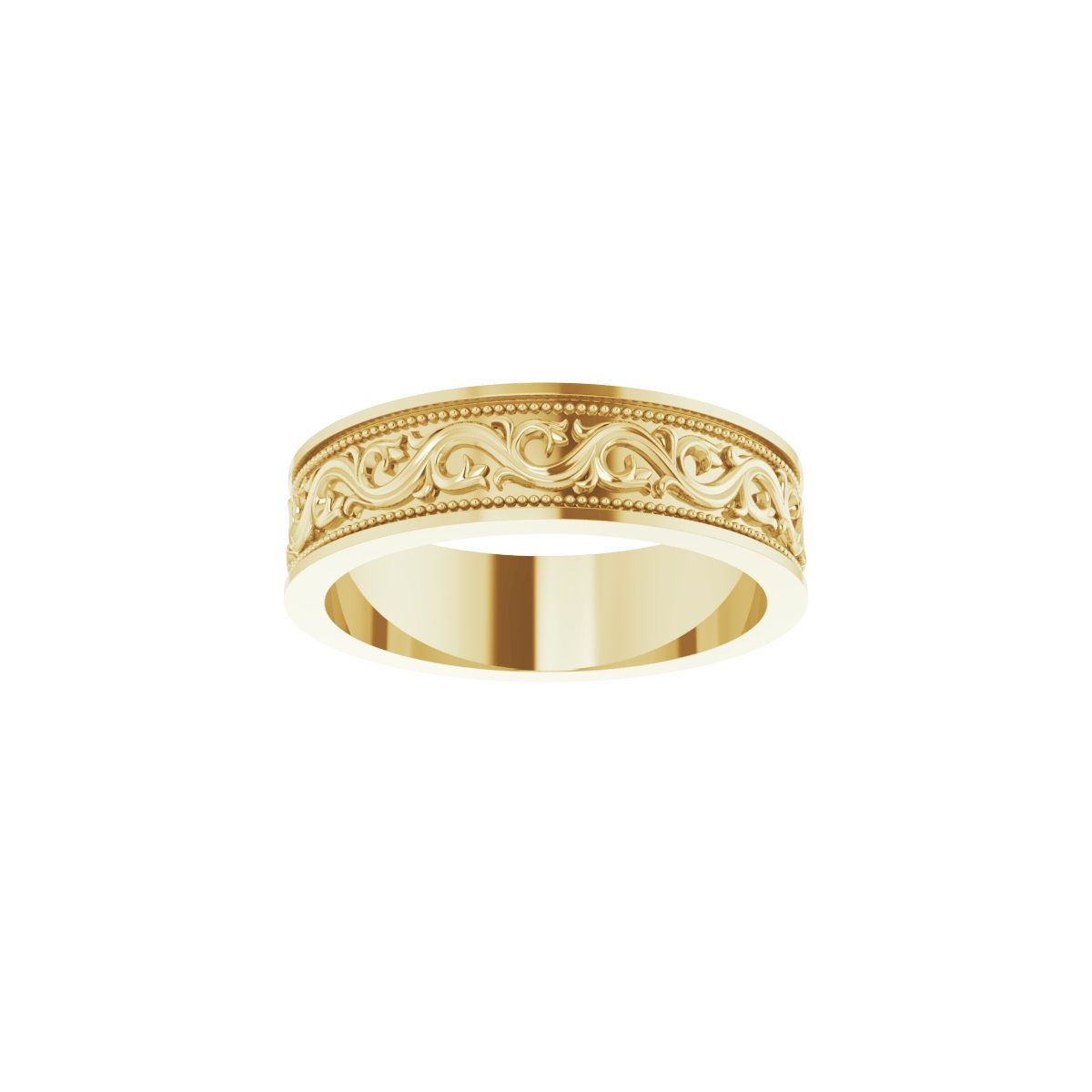 Milgrain Sculptural Flat Band