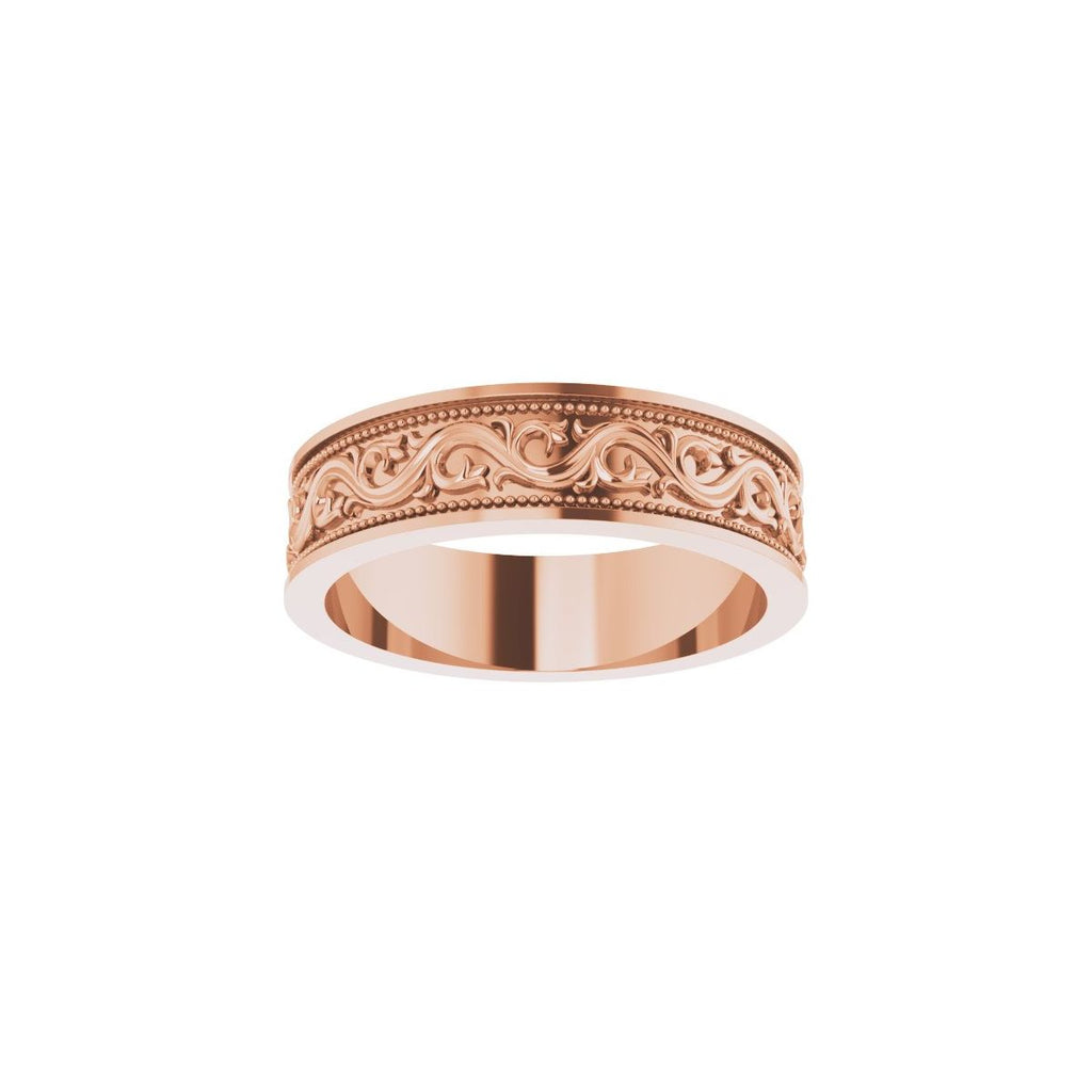 Milgrain Sculptural Flat Band