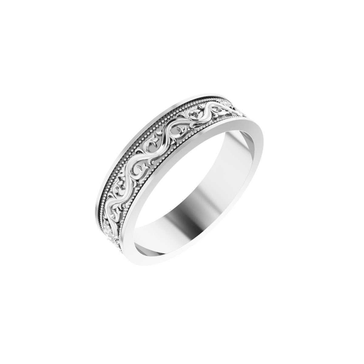 Milgrain Sculptural Flat Band