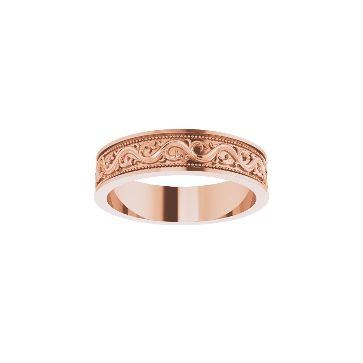 Milgrain Sculptural Flat Band
