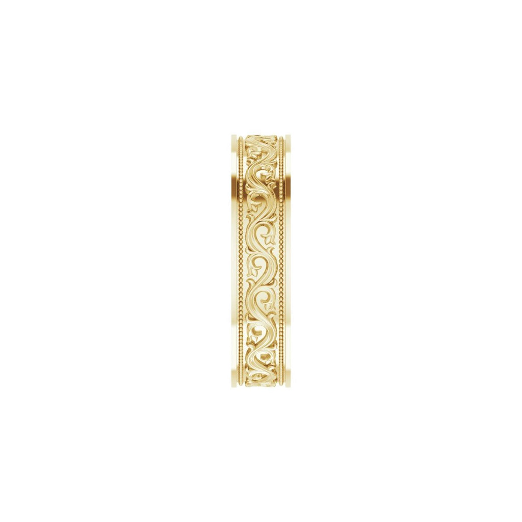 Milgrain Sculptural Flat Band