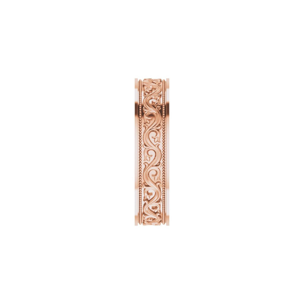 Milgrain Sculptural Flat Band