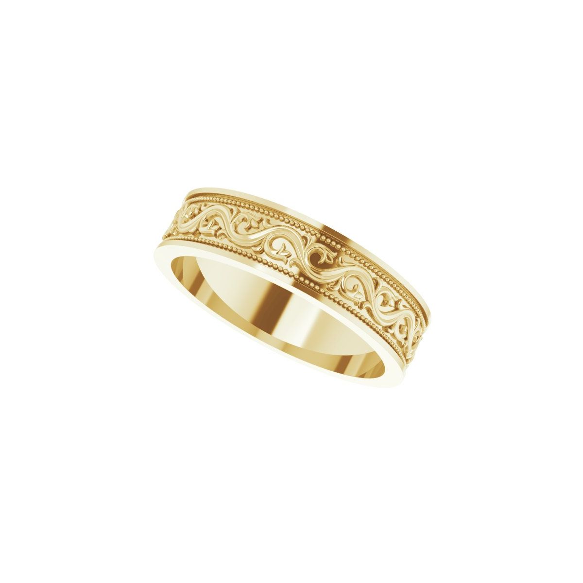 Milgrain Sculptural Flat Band