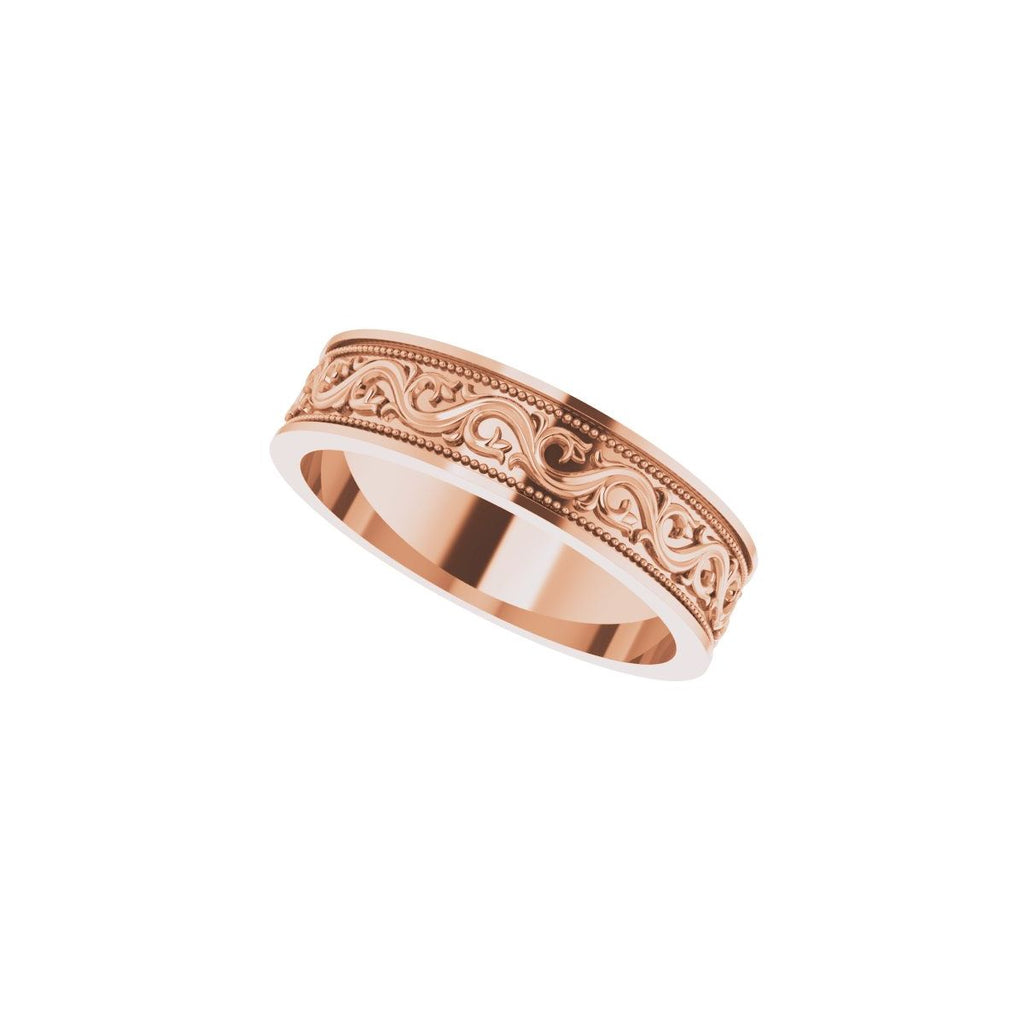 Milgrain Sculptural Flat Band