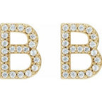 Accented Initial Stud Earrings