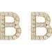 Accented Initial Stud Earrings