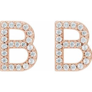 Accented Initial Stud Earrings