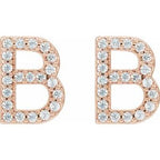 Accented Initial Stud Earrings