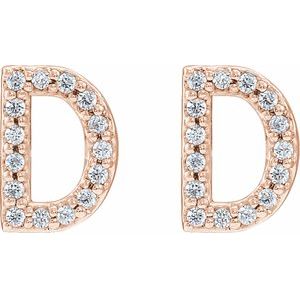 Accented Initial Stud Earrings