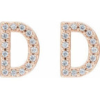Accented Initial Stud Earrings