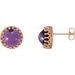 Round Cabochon Crown Earrings
