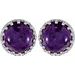Round Cabochon Crown Earrings