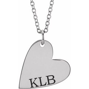 Engravable Heart Necklace or Pendant