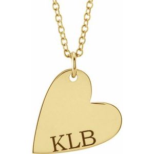 Engravable Heart Necklace or Pendant