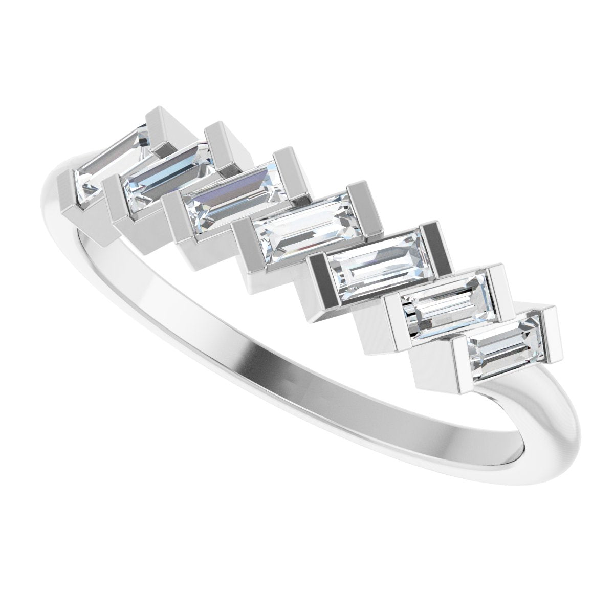 Seven-Stone Baguette Anniversary Band