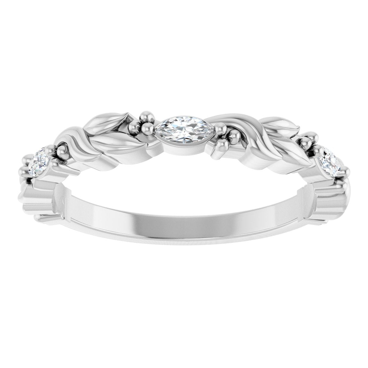 Three-Stone Sculptural Anniversary Band