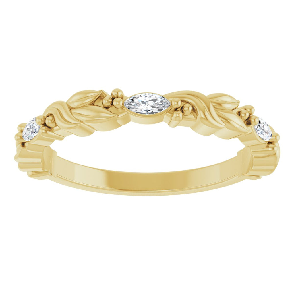 Three-Stone Sculptural Anniversary Band