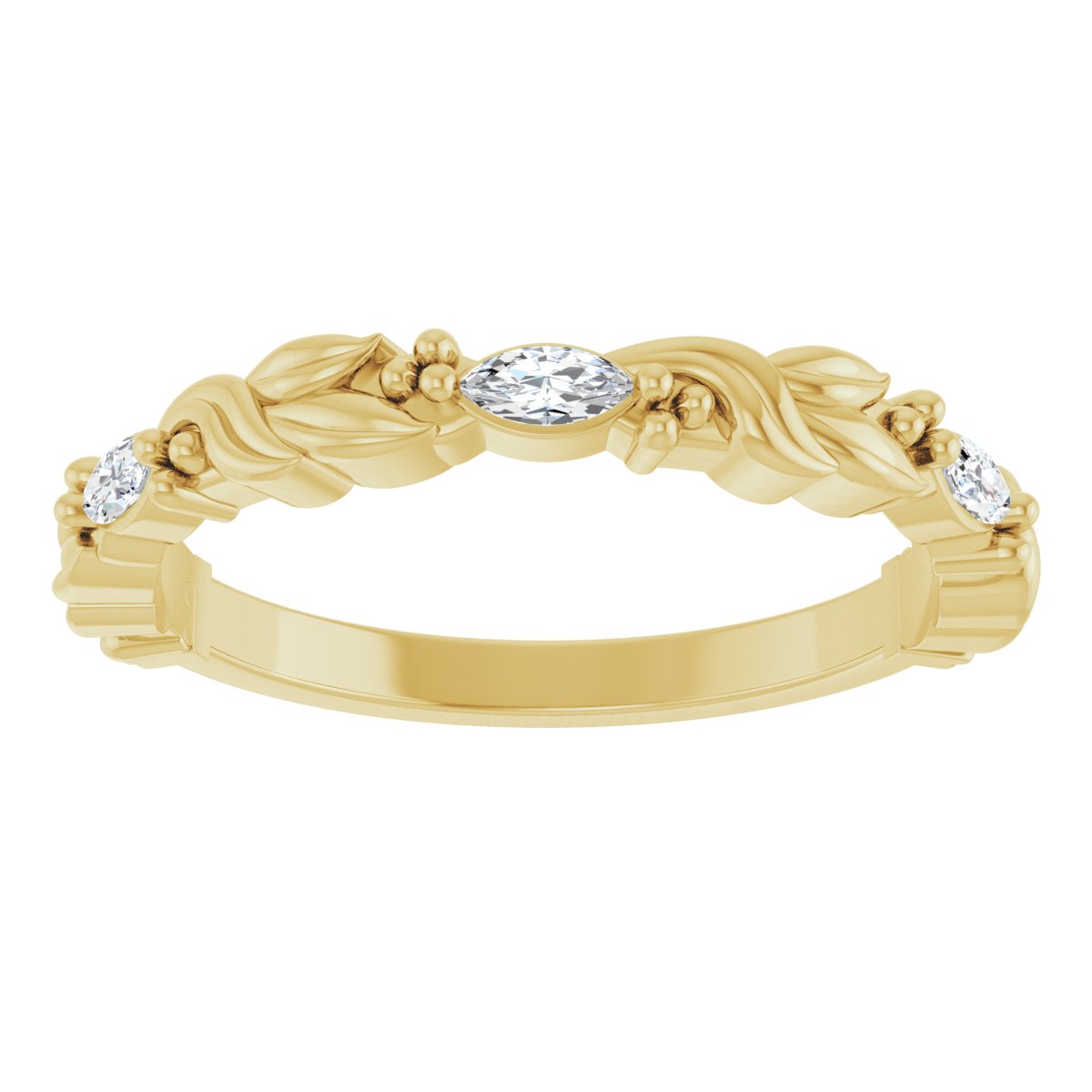 Three-Stone Sculptural Anniversary Band
