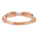 Three-Stone Sculptural Anniversary Band