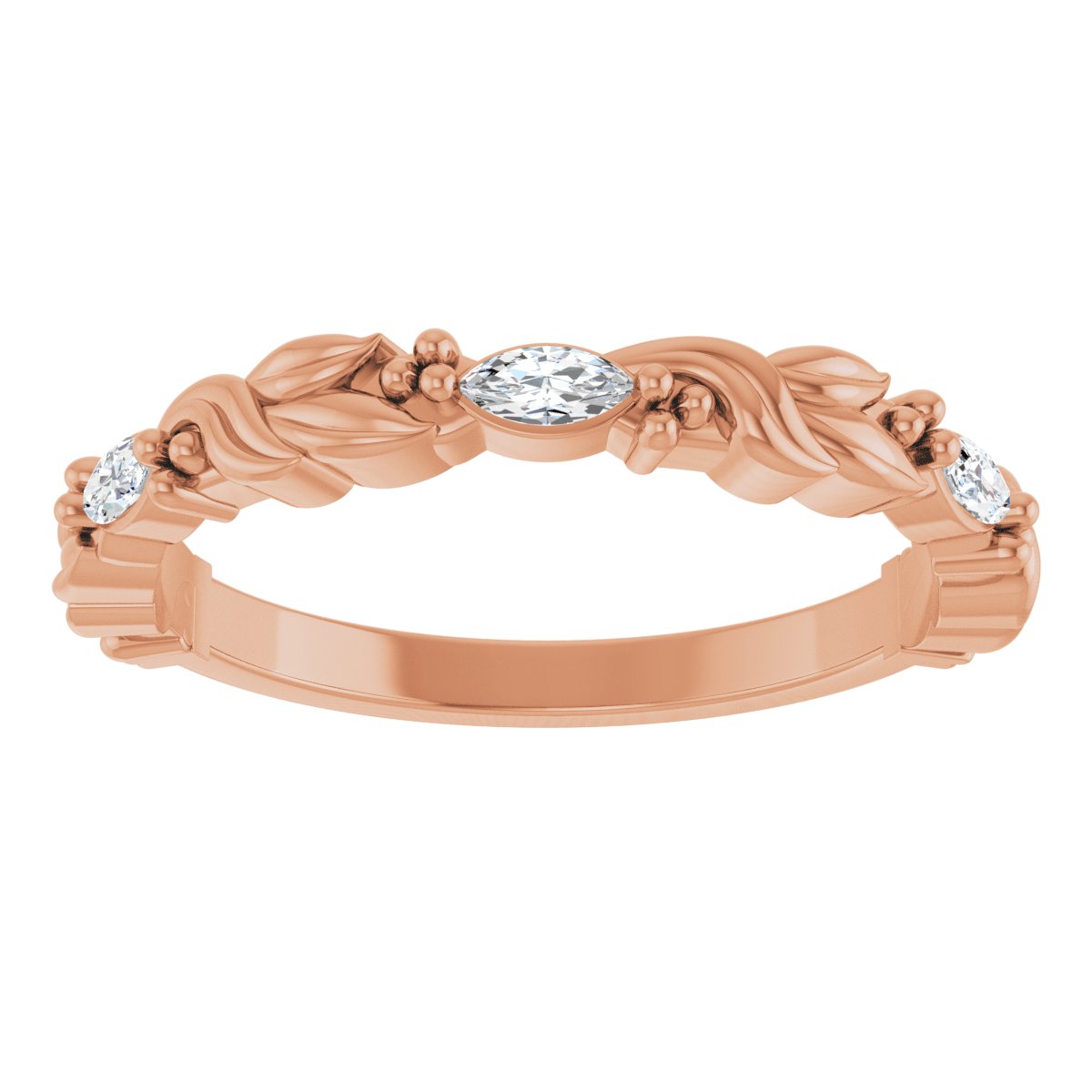 Three-Stone Sculptural Anniversary Band