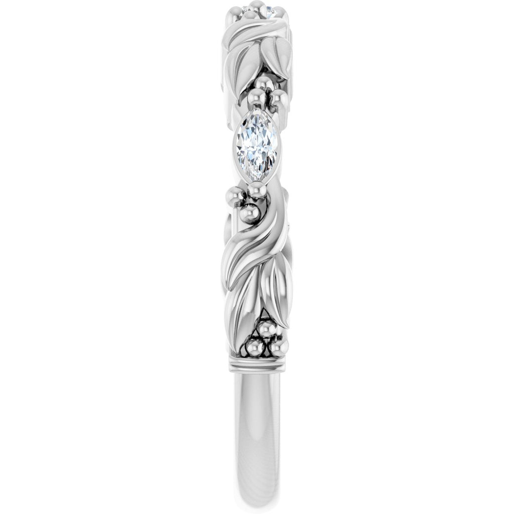 Three-Stone Sculptural Anniversary Band